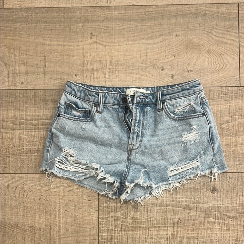 Distressed Denim Shorts